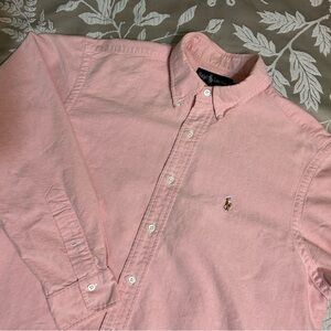 Ralph Lauren Dress Shirt Men's 16.5-33 Pink Long Sleeve Button Down Collar Horse